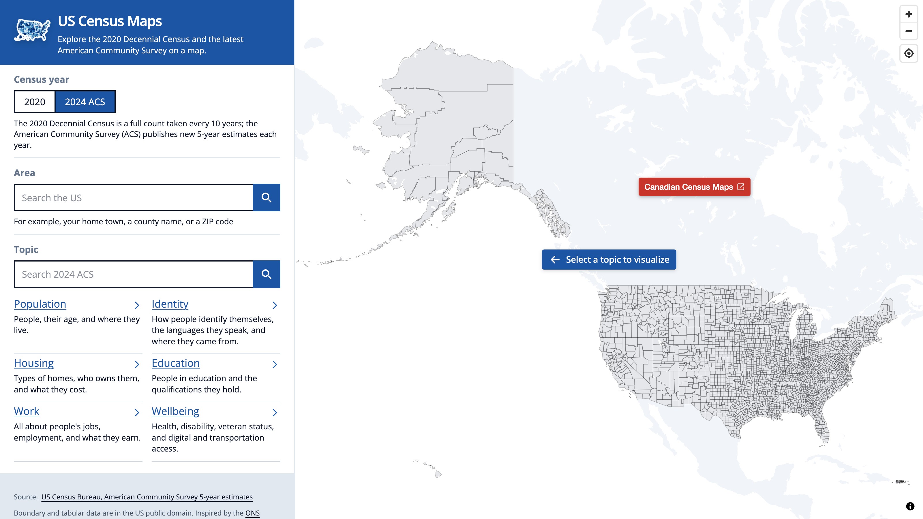 🇺🇸 US Census Maps